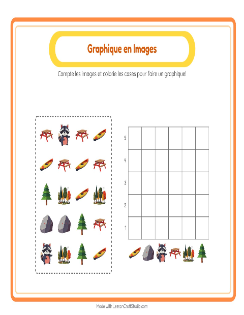 Aperçu de la fiche Comptage Graphique avec Camping pour École maternelle (grande section, 5-7 ans)