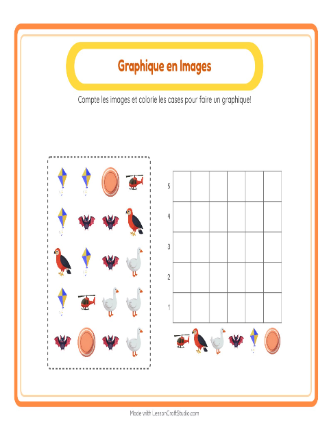 Aperçu de la fiche Comptage Graphique avec Choses qui volent pour École maternelle (grande section, 5-7 ans)