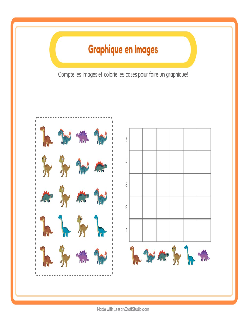 Aperçu de la fiche Comptage Graphique avec Dinosaures pour École maternelle (grande section, 5-7 ans)