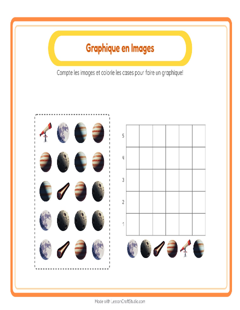 Aperçu de la fiche Comptage Graphique avec Espace pour École maternelle (grande section, 5-7 ans)