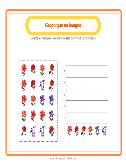 Aperçu de la fiche Comptage Graphique avec Fleurs pour École maternelle (grande section, 5-7 ans)