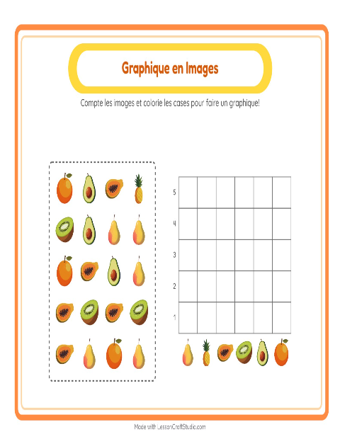 Aperçu de la fiche Comptage Graphique avec Fruits pour École maternelle (grande section, 5-7 ans)