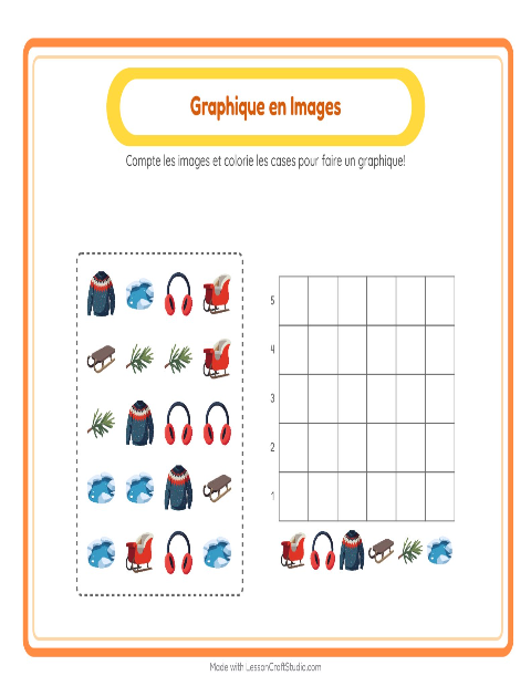 Aperçu de la fiche Comptage Graphique avec Hiver pour École maternelle (grande section, 5-7 ans)