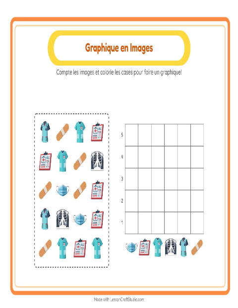 Aperçu de la fiche Comptage Graphique avec Hôpital pour École maternelle (grande section, 5-7 ans)