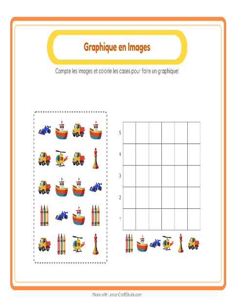 Aperçu de la fiche Comptage Graphique avec Jouets pour École maternelle (grande section, 5-7 ans)