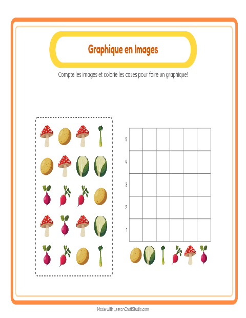 Aperçu de la fiche Comptage Graphique avec Légumes pour École maternelle (grande section, 5-7 ans)