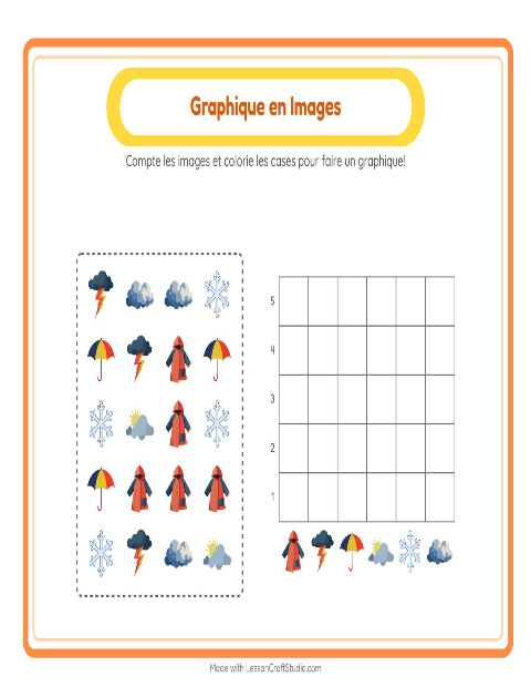 Aperçu de la fiche Comptage Graphique avec Météo pour École maternelle (grande section, 5-7 ans)