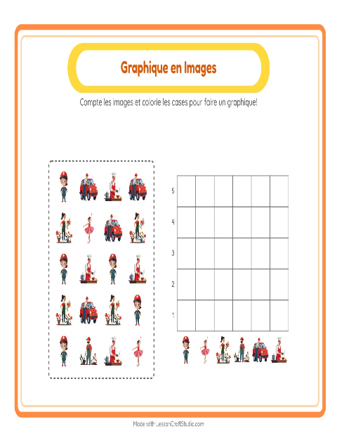 Aperçu de la fiche Comptage Graphique avec Métiers pour École maternelle (grande section, 5-7 ans)