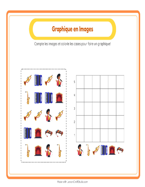 Aperçu de la fiche Comptage Graphique avec Musique pour École maternelle (grande section, 5-7 ans)