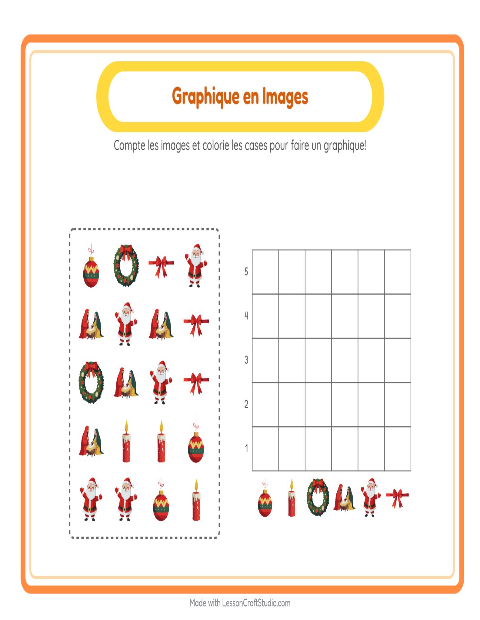 Aperçu de la fiche Comptage Graphique avec Noël pour École maternelle (grande section, 5-7 ans)