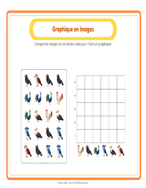 Aperçu de la fiche Comptage Graphique avec Oiseaux 2 pour École maternelle (grande section, 5-7 ans)