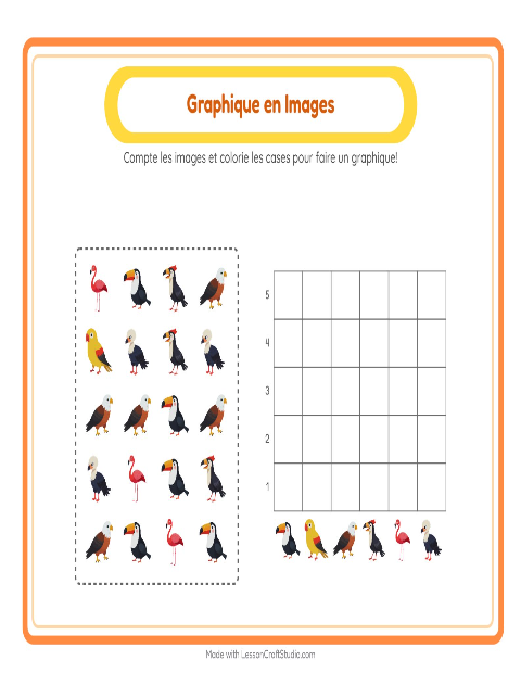 Aperçu de la fiche Comptage Graphique avec Oiseaux pour École maternelle (grande section, 5-7 ans)
