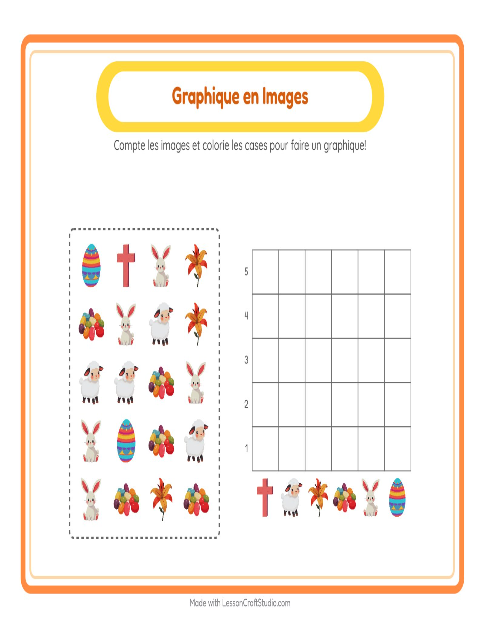 Aperçu de la fiche Comptage Graphique avec Pâques pour École maternelle (grande section, 5-7 ans)