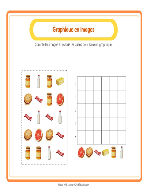 Aperçu de la fiche Comptage Graphique avec Petit-déjeuner pour École maternelle (grande section, 5-7 ans)