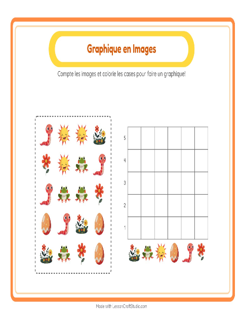 Aperçu de la fiche Comptage Graphique avec Printemps pour École maternelle (grande section, 5-7 ans)