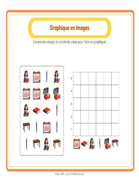 Aperçu de la fiche Comptage Graphique avec Salle de classe pour École maternelle (grande section, 5-7 ans)