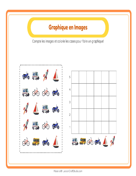Aperçu de la fiche Comptage Graphique avec Véhicules pour École maternelle (grande section, 5-7 ans)