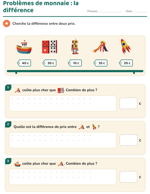 Aperçu : Problèmes de monnaie : combien coûte-t-il de plus ?