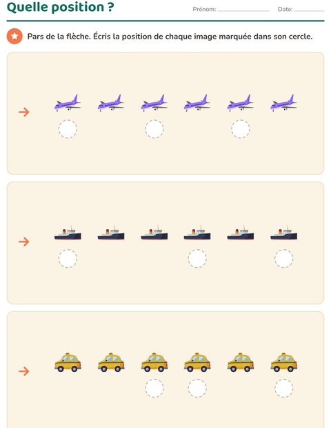 Aperçu de la fiche Compter des images avec Véhicules pour École maternelle (grande section, 5-7 ans)