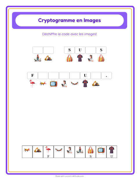 Aperçu de la fiche Cryptogramme pour École maternelle (grande section, 5-7 ans)