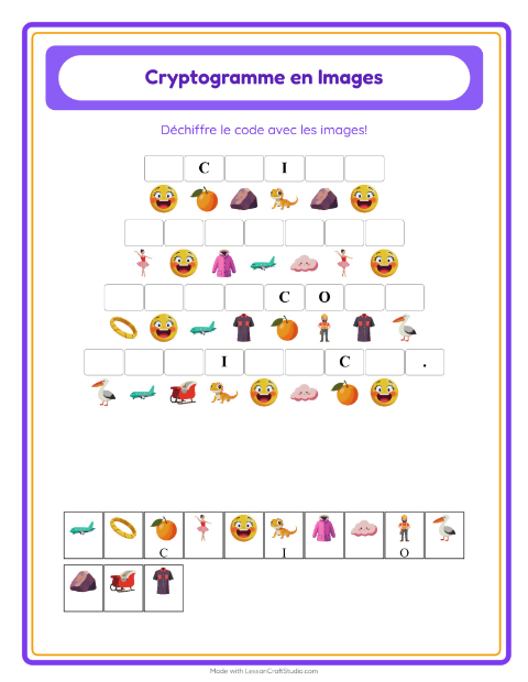 Aperçu de la fiche Cryptogramme pour École maternelle (grande section, 5-7 ans)