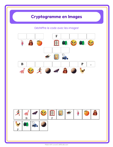 Aperçu de la fiche Cryptogramme pour École maternelle (grande section, 5-7 ans)