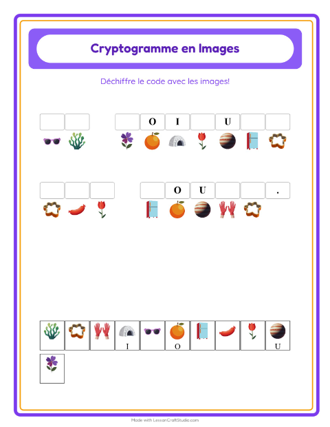 Aperçu de la fiche Cryptogramme pour École maternelle (grande section, 5-7 ans)