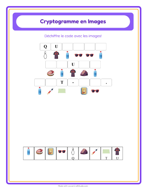 Aperçu de la fiche Cryptogramme pour École maternelle (grande section, 5-7 ans)