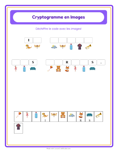 Aperçu de la fiche Cryptogramme pour École maternelle (grande section, 5-7 ans)