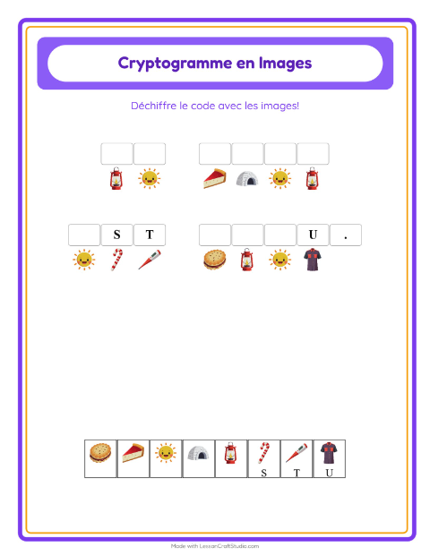 Aperçu de la fiche Cryptogramme pour École maternelle (grande section, 5-7 ans)