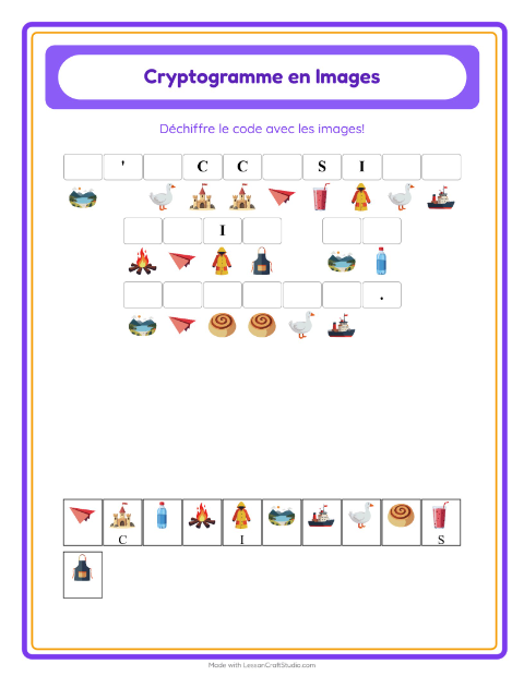 Aperçu de la fiche Cryptogramme pour École maternelle (grande section, 5-7 ans)