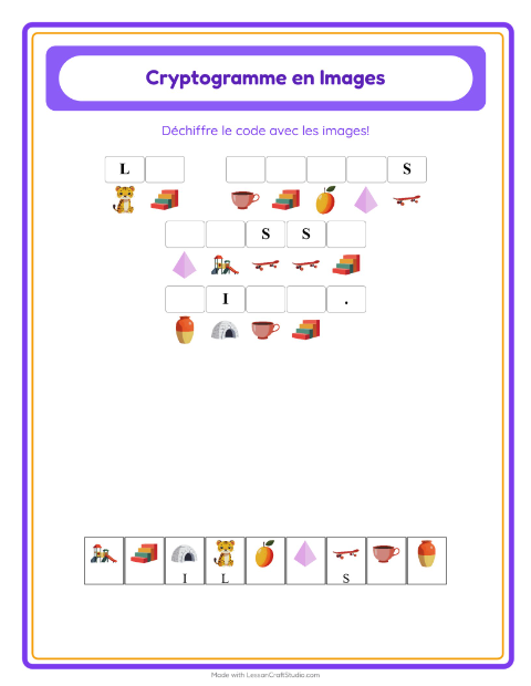 Aperçu de la fiche Cryptogramme pour École maternelle (grande section, 5-7 ans)