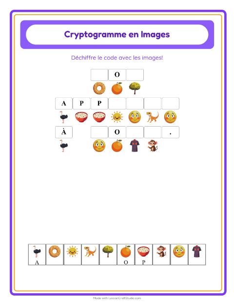 Aperçu de la fiche Cryptogramme pour École maternelle (grande section, 5-7 ans)