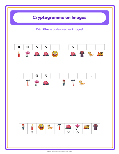 Aperçu de la fiche Cryptogramme pour École maternelle (grande section, 5-7 ans)
