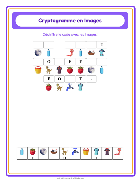 Aperçu de la fiche Cryptogramme pour École maternelle (grande section, 5-7 ans)
