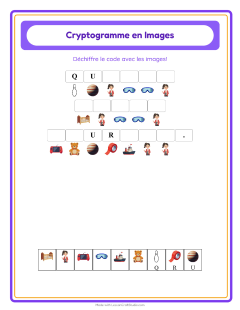Aperçu de la fiche Cryptogramme pour École maternelle (grande section, 5-7 ans)