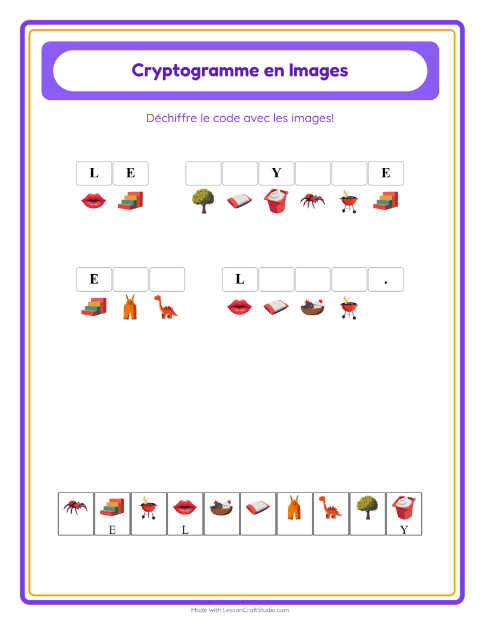 Aperçu de la fiche Cryptogramme pour École maternelle (grande section, 5-7 ans)