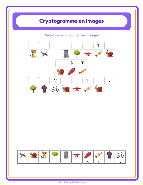 Aperçu de la fiche Cryptogramme pour École maternelle (grande section, 5-7 ans)