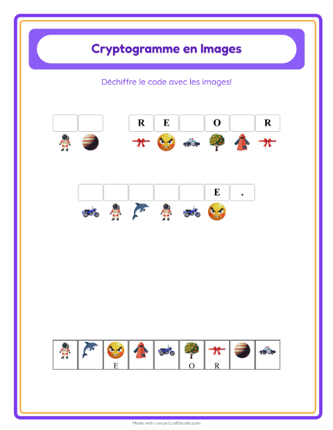 Aperçu de la fiche Cryptogramme pour École maternelle (grande section, 5-7 ans)