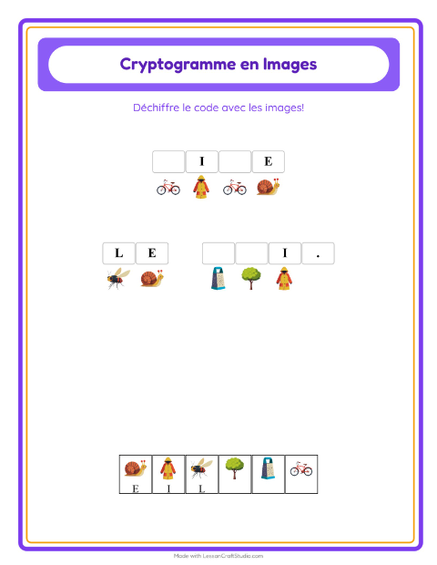 Aperçu de la fiche Cryptogramme pour École maternelle (grande section, 5-7 ans)