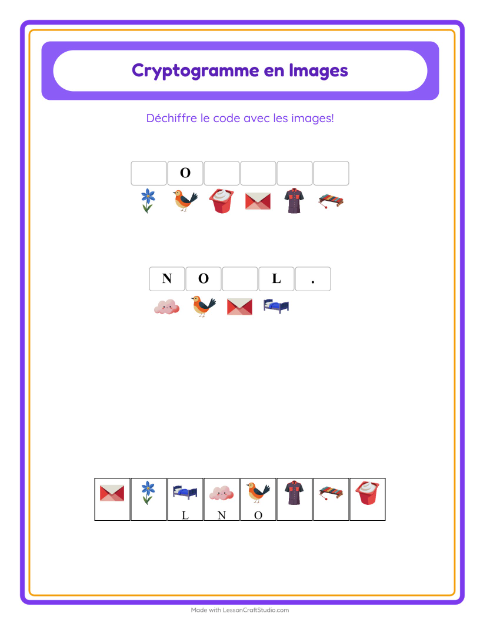 Aperçu de la fiche Cryptogramme pour École maternelle (grande section, 5-7 ans)