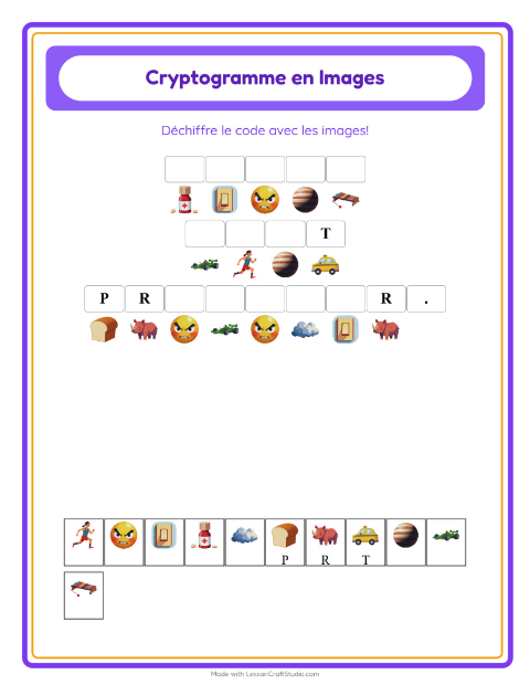 Aperçu de la fiche Cryptogramme pour École maternelle (grande section, 5-7 ans)