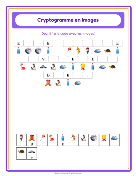 Aperçu de la fiche Cryptogramme pour École maternelle (grande section, 5-7 ans)