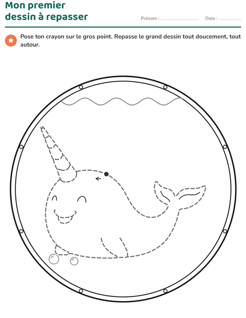 Aperçu de la fiche Dessins à repasser pour École maternelle (grande section, 5-7 ans)