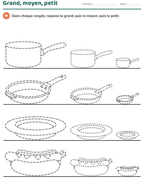 Aperçu de la fiche Dessins à repasser pour École maternelle (grande section, 5-7 ans)