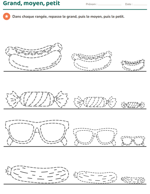 Aperçu de la fiche Dessins à repasser pour École maternelle (grande section, 5-7 ans)