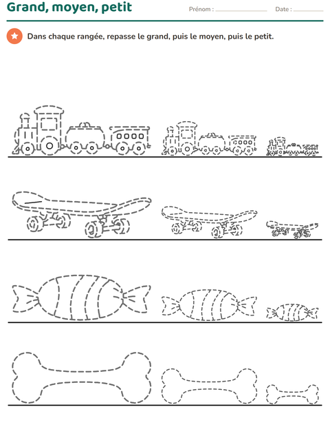 Aperçu de la fiche Dessins à repasser pour École maternelle (grande section, 5-7 ans)