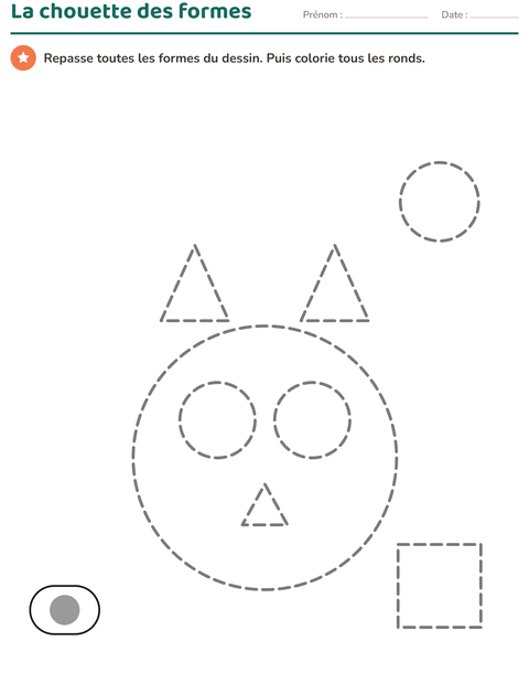 Aperçu de la fiche Dessins à repasser pour École maternelle (grande section, 5-7 ans)
