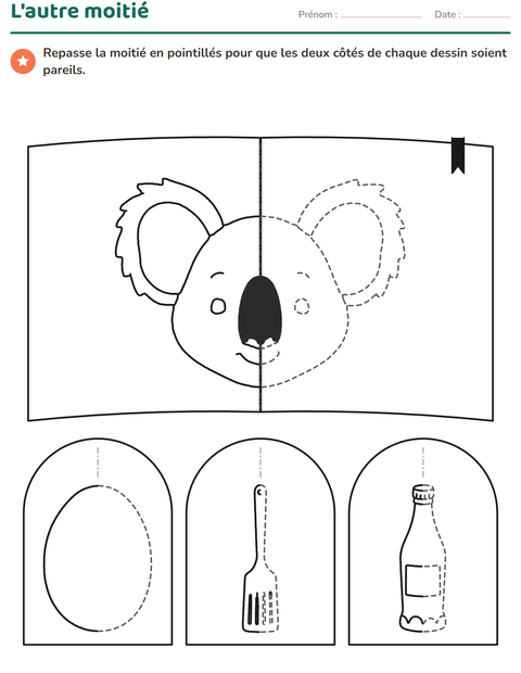 Aperçu de la fiche Dessins à repasser pour CP (cours préparatoire)