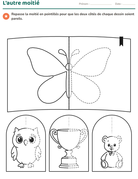 Aperçu de la fiche Dessins à repasser pour CP (cours préparatoire)